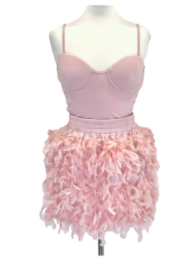Chicme 2 pc feather skirt and tank top